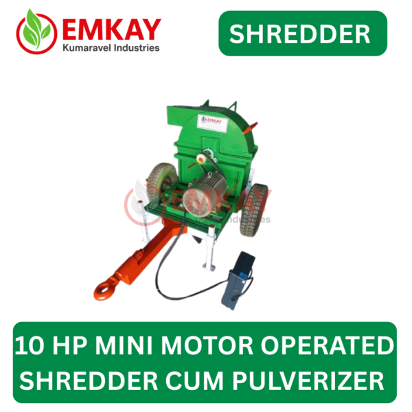 Emkay 10HP Motor Operated Agricultural Waste Shredder Cum Pulverizer