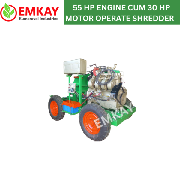 55 HP Engine Cum 30 HP Motor Operated Shredder Machine for Agricultural & Farm Waste