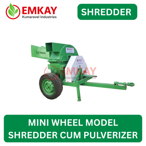 Emkay Mini Tractor Operated Wheel Model Agricultural Shredder Cum Pulveriser – Elevator Model PTO Operated